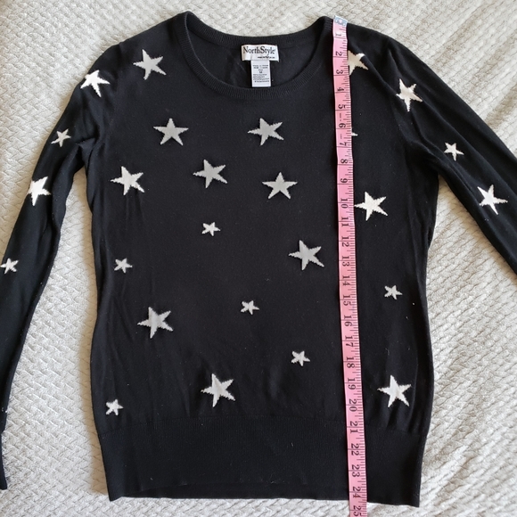 Cashmere Blend Fitted Black Star Sweater - Picture 7 of 11